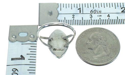 Southwest Multicolor Inlay Authentic Sterling Silver Ring Size 6-3/4 QX71020